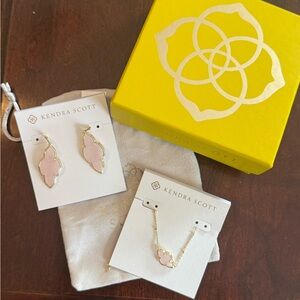 Kendra Scott Pink Earrings and Necklace Set